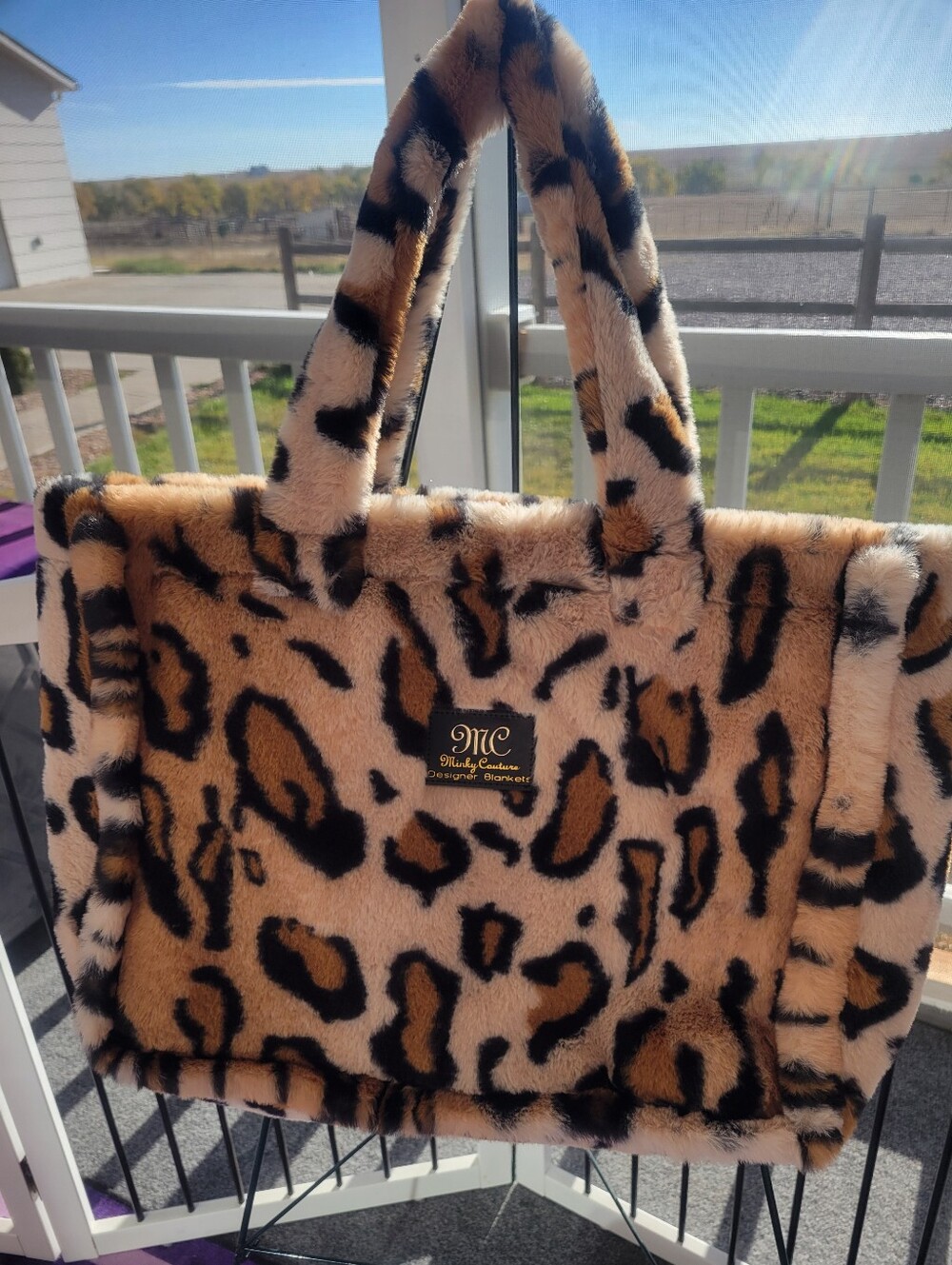 MC Designer Collection Faux Fur Leopard Tote - Brown/Black NEVER CARRIED.